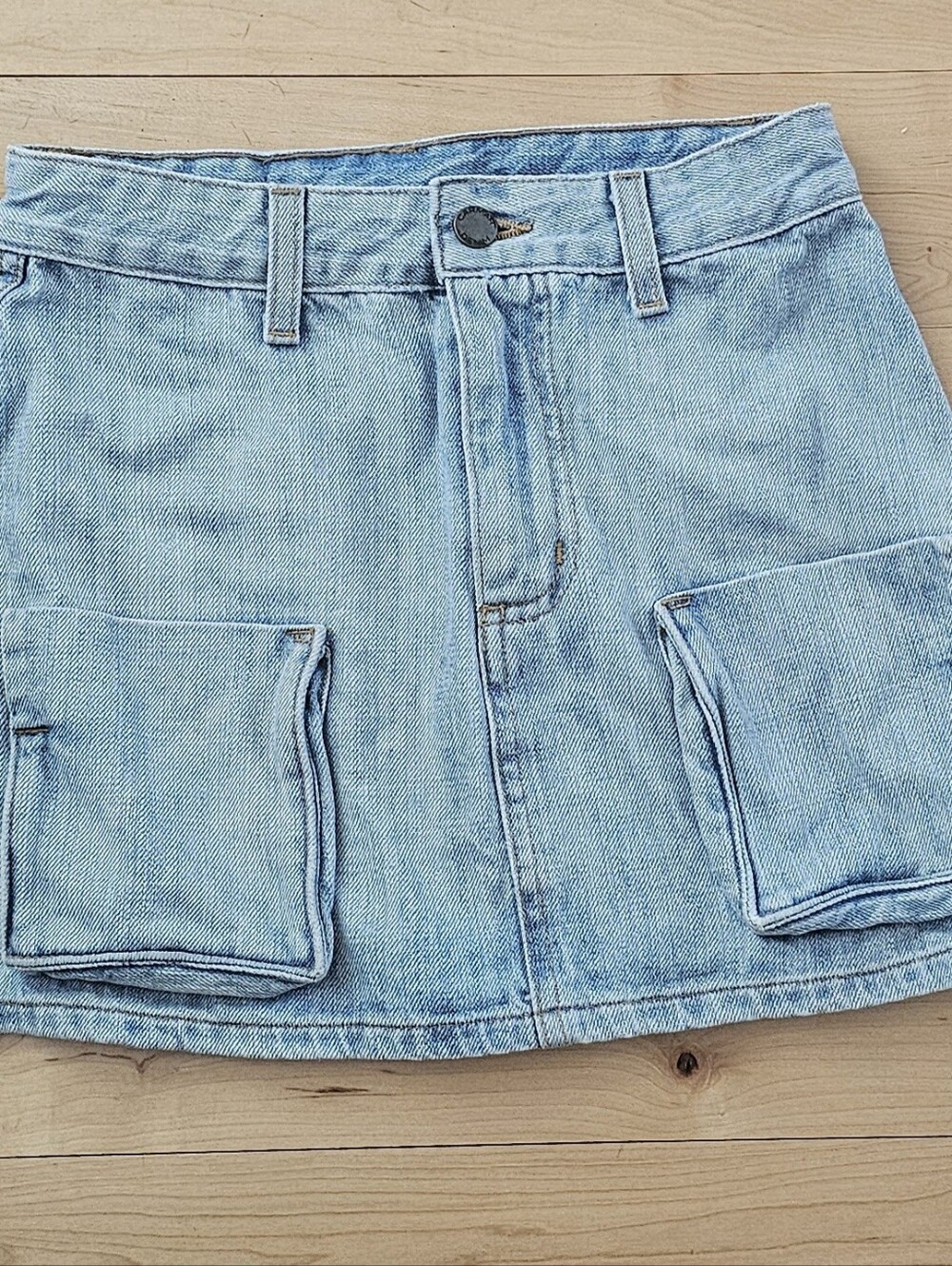 Carmar Light Blue Denim Cargo Pocket Mini Skirt